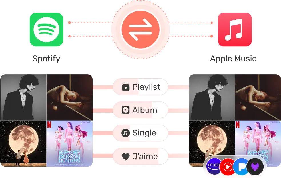Transfer Playlists, Albums, or Single Tracks