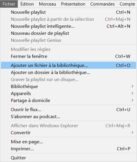 Ajouter un fichier podcast à la bibliothèque