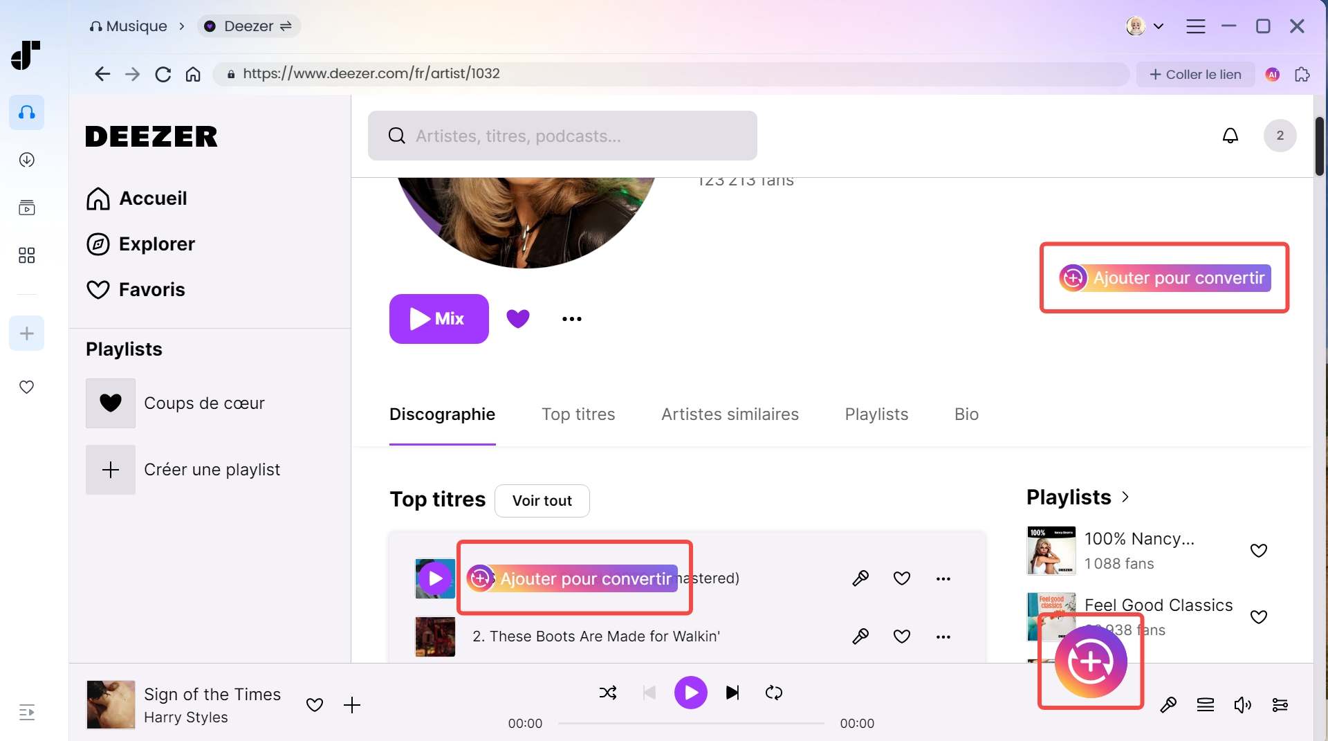 Ajouter de la musique Deezer