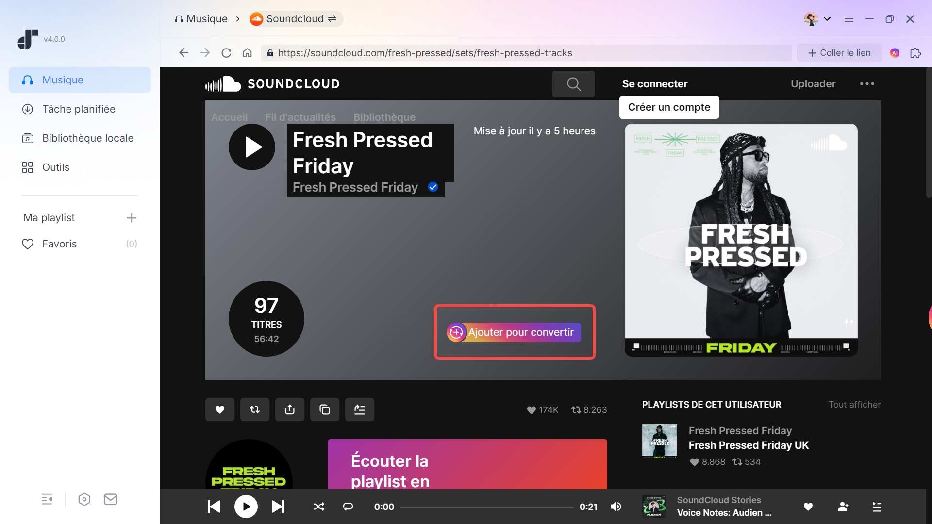 Ajouter de la musique SoundCloud