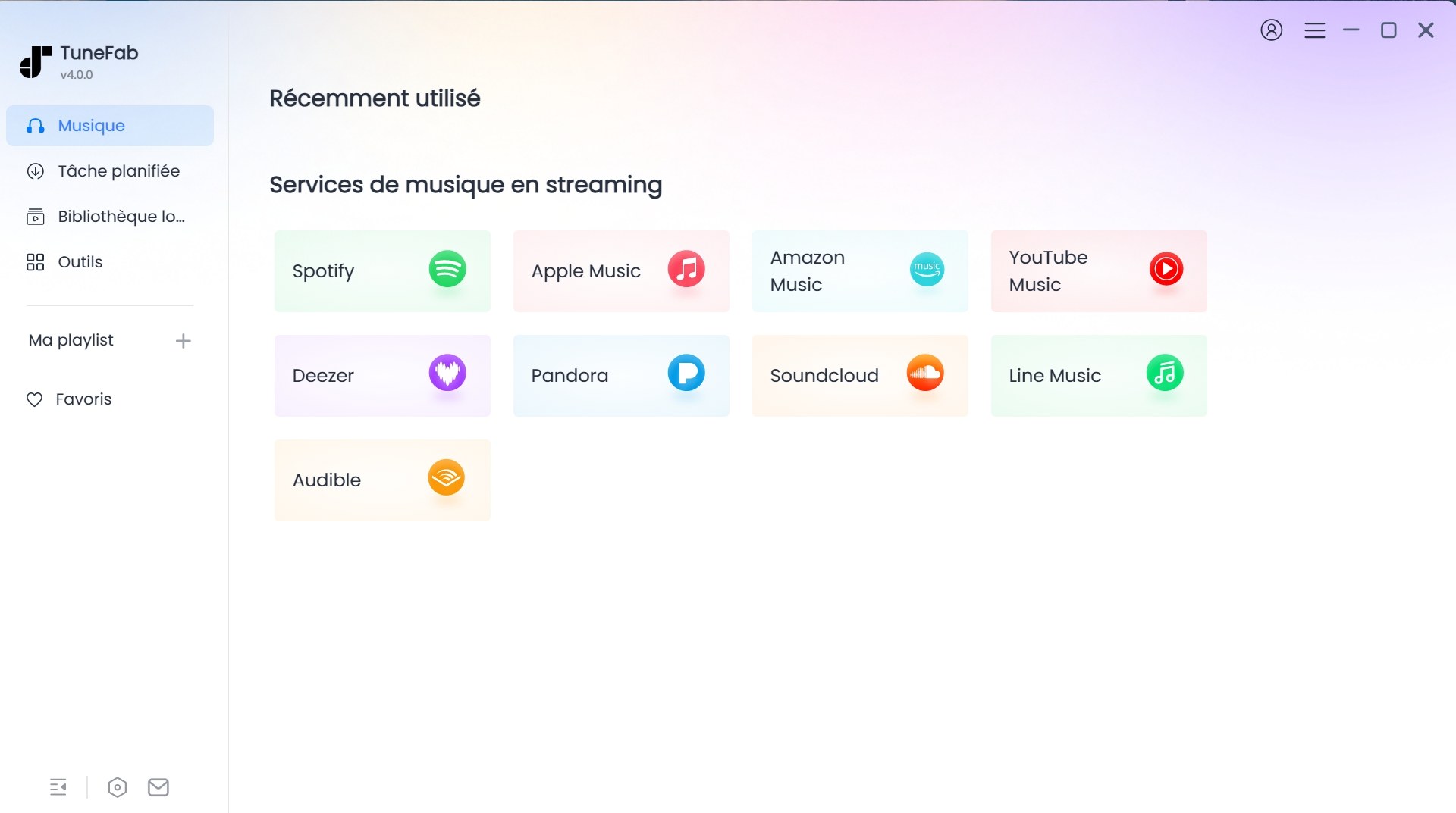 Sélection de services de musique