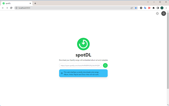 Collez le lien Spotify dans spotDL