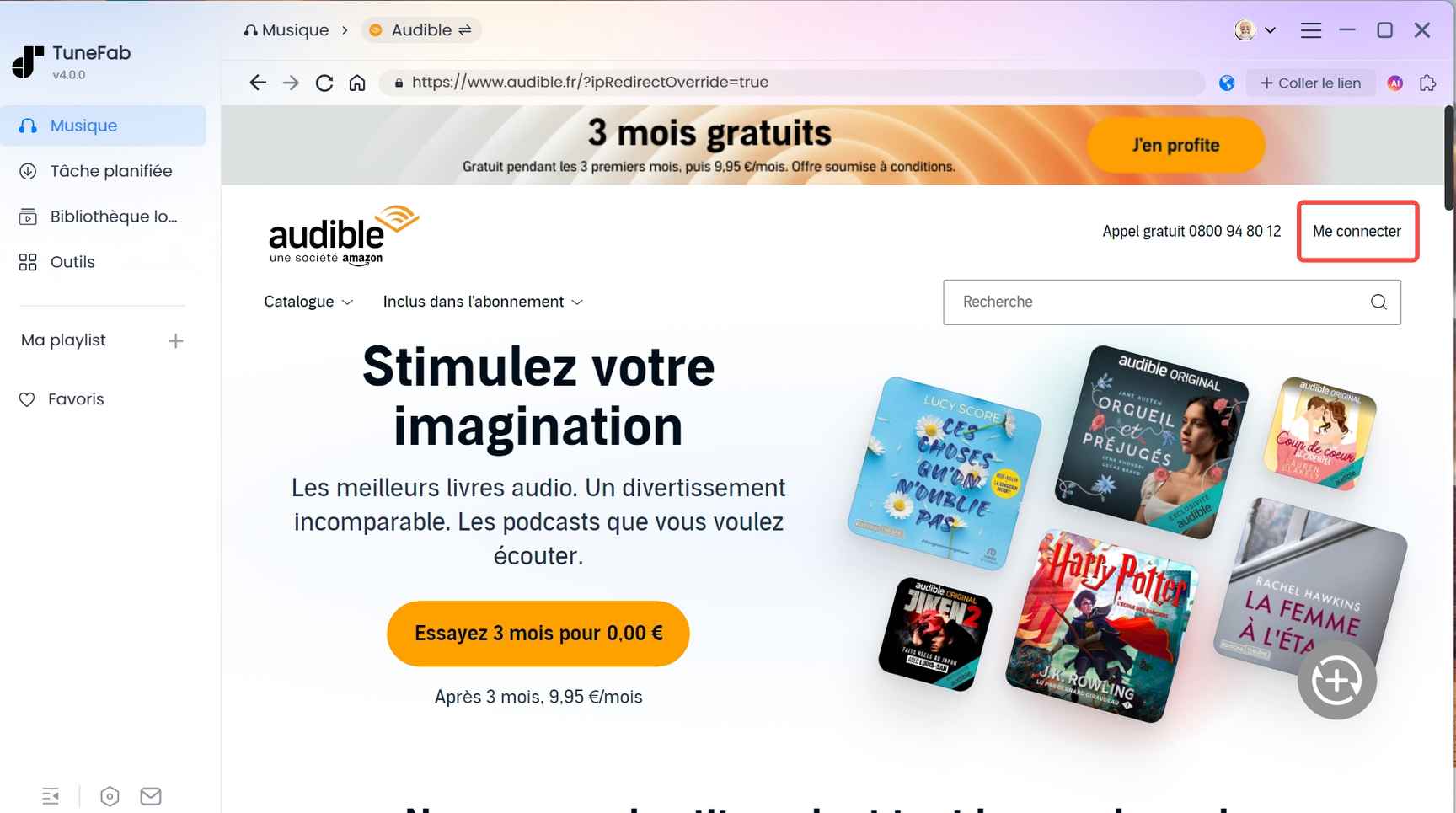 Se connecter à Audible