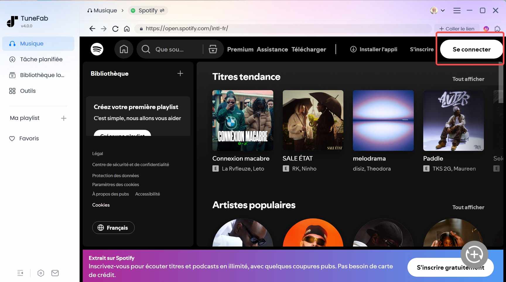 Connectez-vous à votre compte Spotify