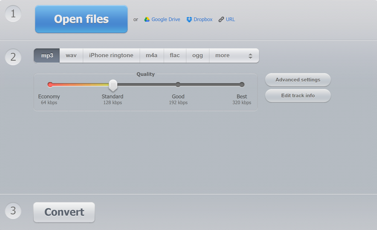 Convertir OGG en MP3 avec Online Audio Converter