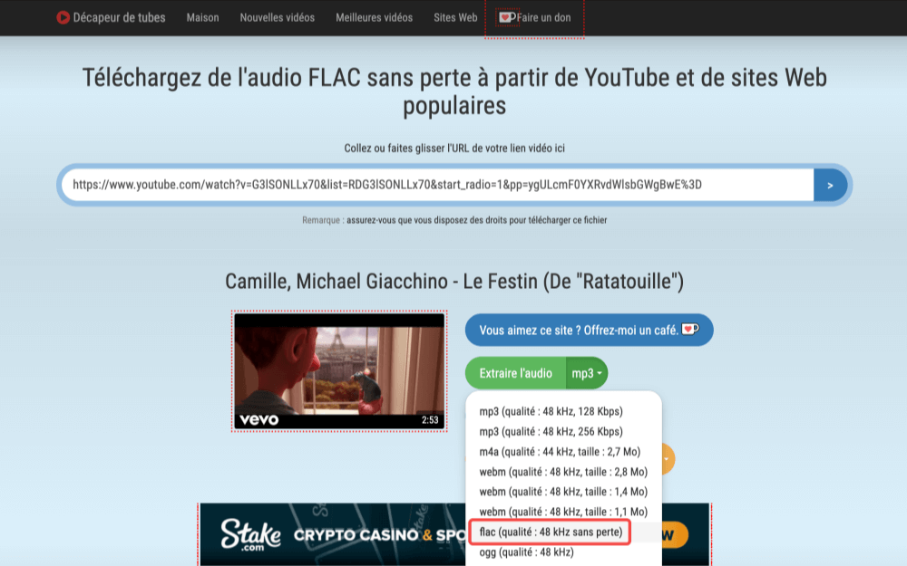 Convertisseur YouTube en FLAC en ligne