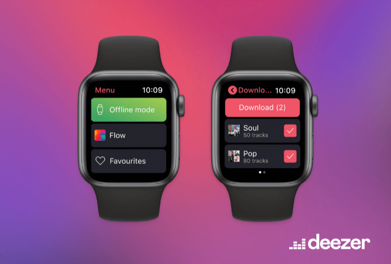 Deezer sur Apple Watch