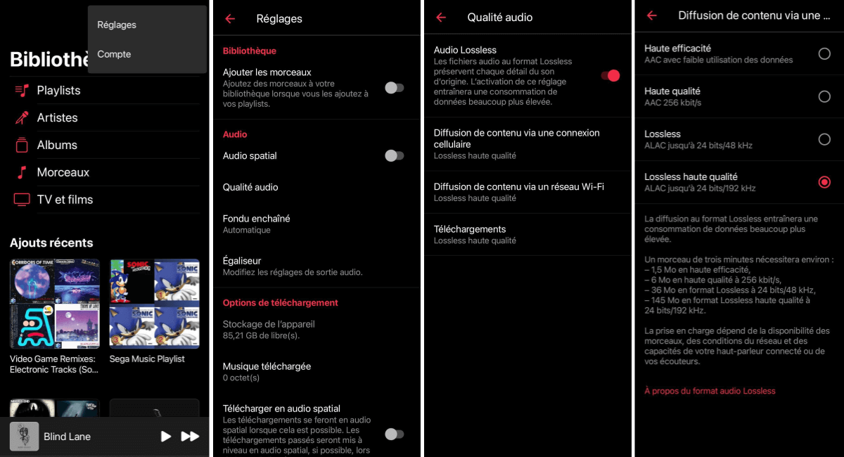 Activer l'audio sans perte sur Android