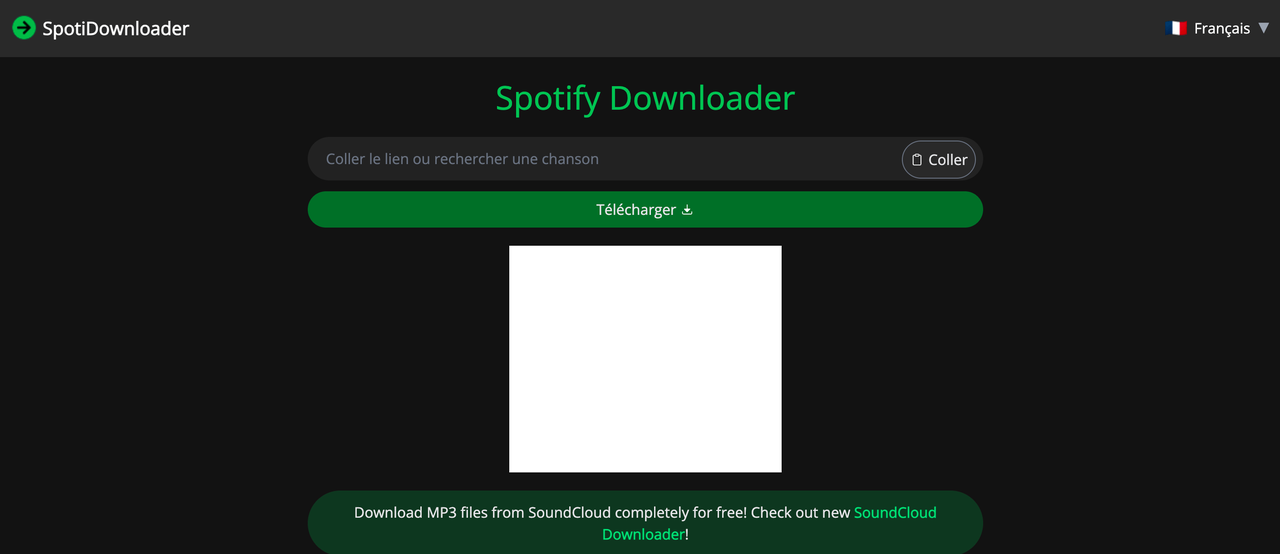 Interface du convertisseur en ligne SpotifyDown