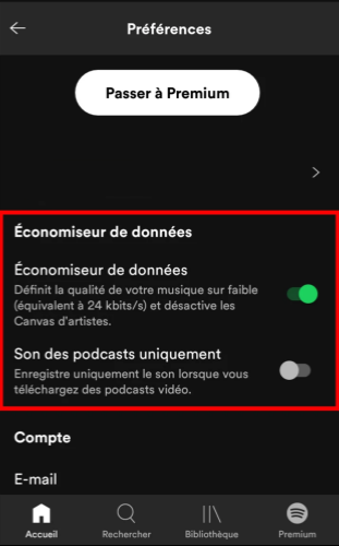 Désactivez le mode Économie de données