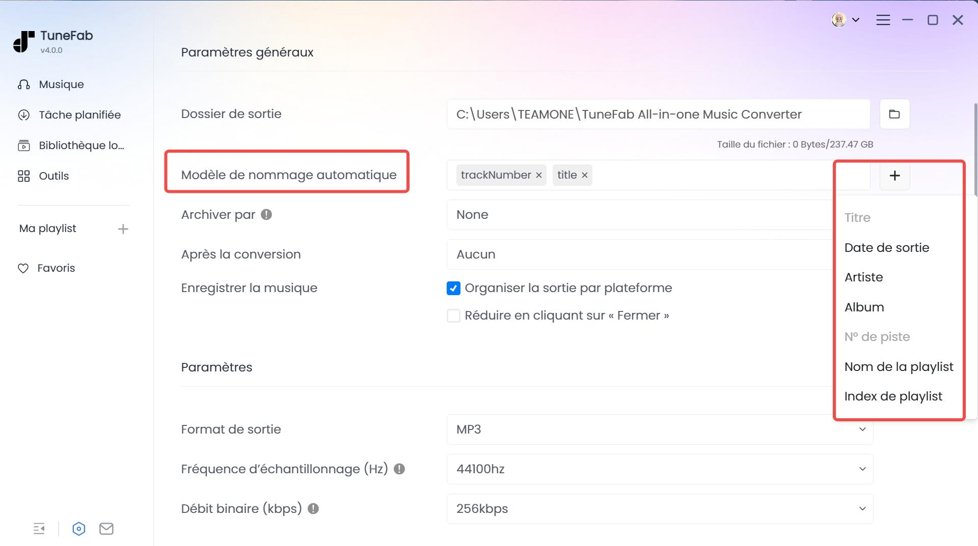Modifier les métadonnées du livre audio