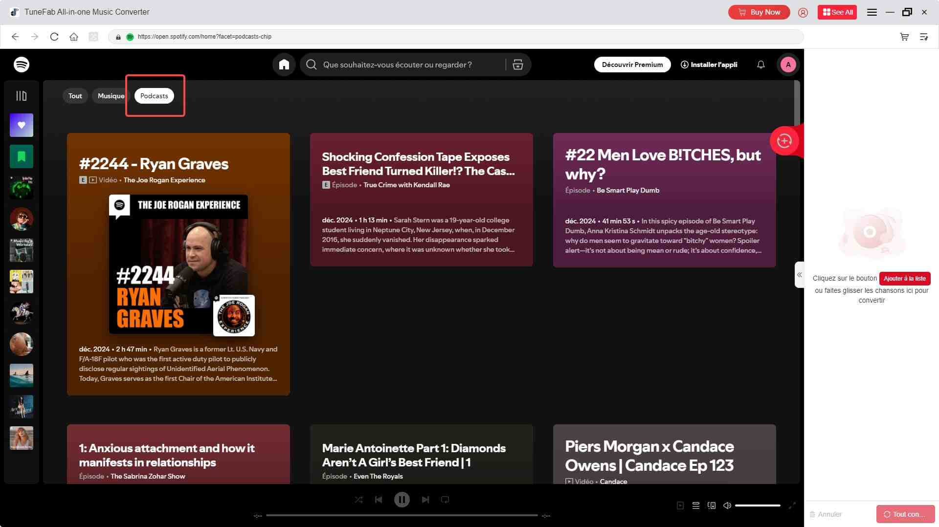 Ajouter des Podcast Spotify