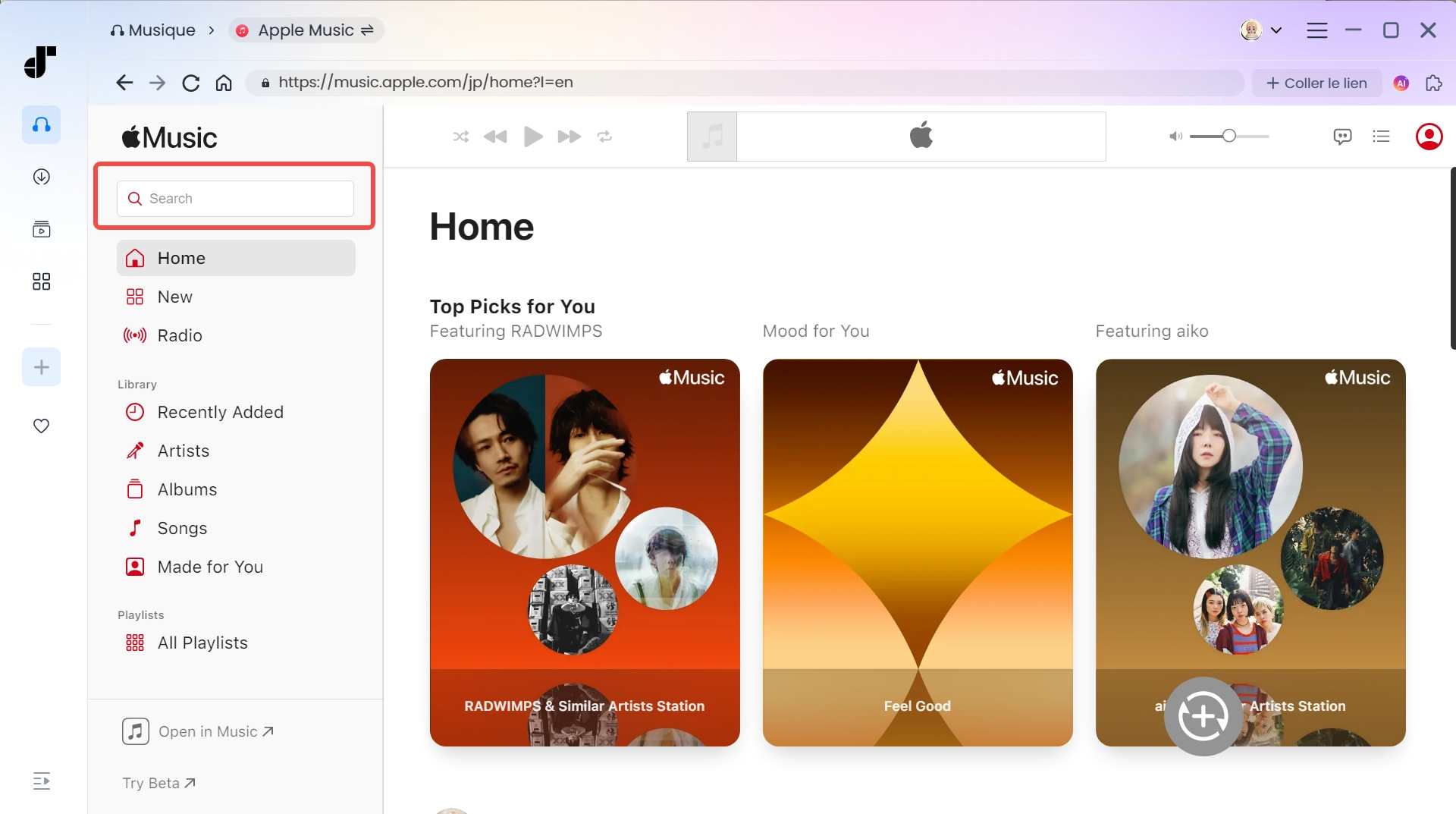 Ajouter des titres Apple Music