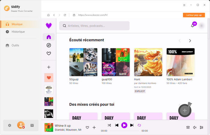 Sidify Deezer Music Converter interface