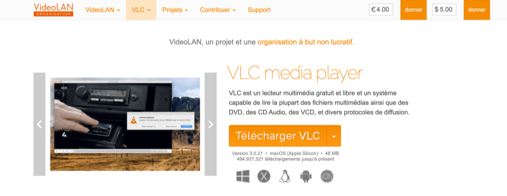 Site officiel de VLC Media Player