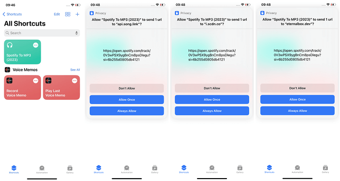 Télécharger des titres Spotify en MP3 via un raccourci iOS