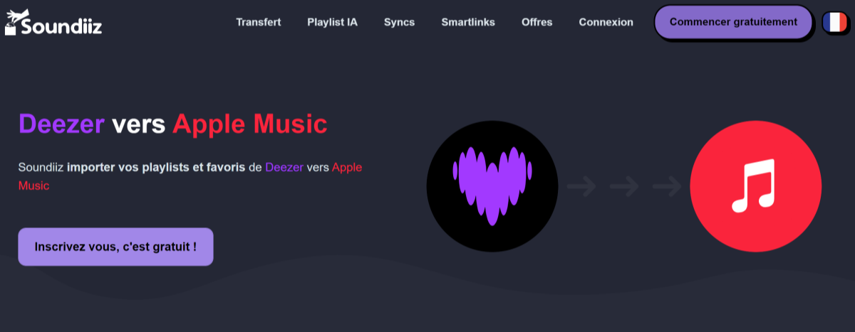 Transférer des playlists Deezer vers Apple Music via Soundiiz