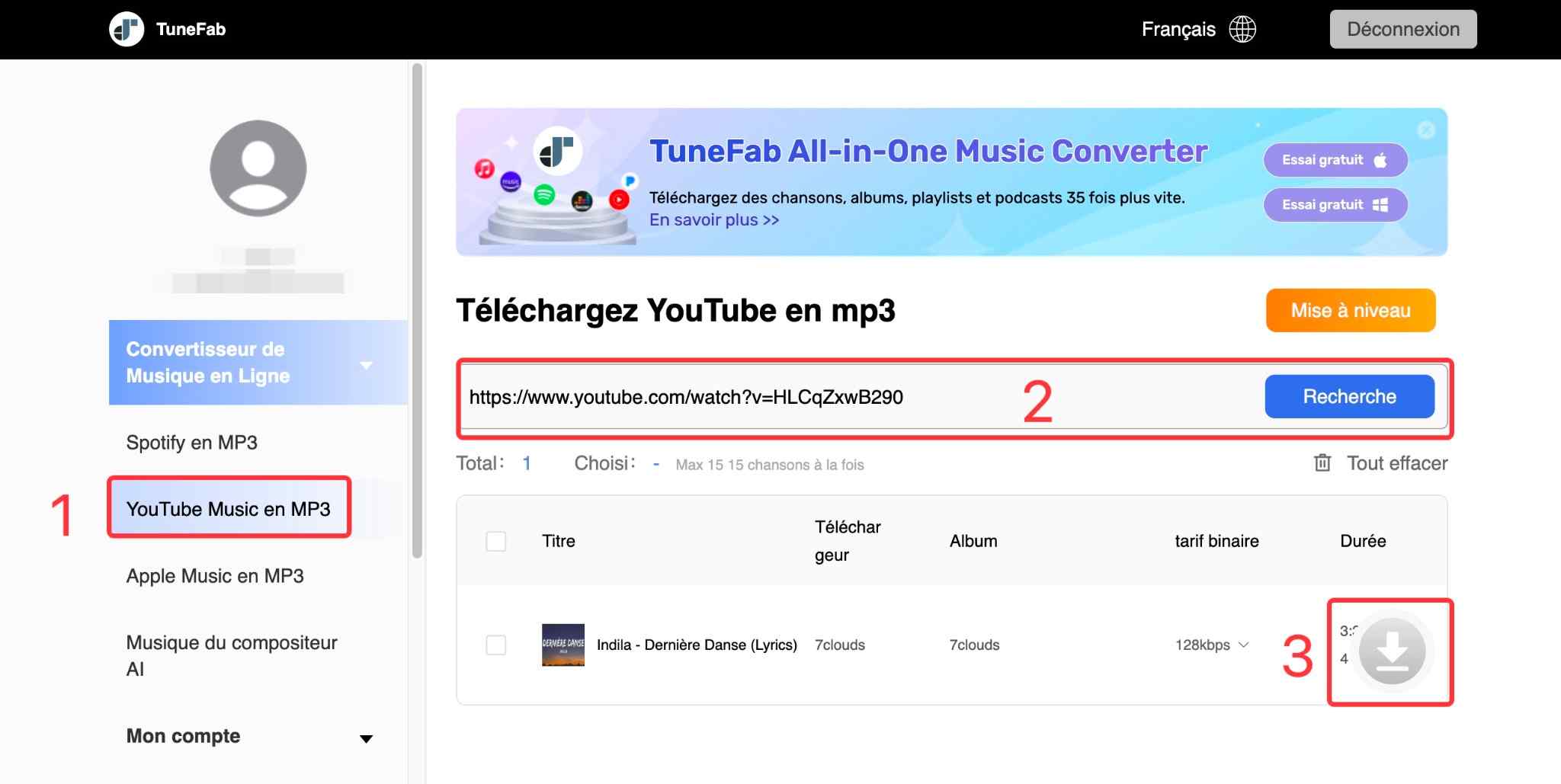 Télécharger de la musique YouTube en ligne sur portable