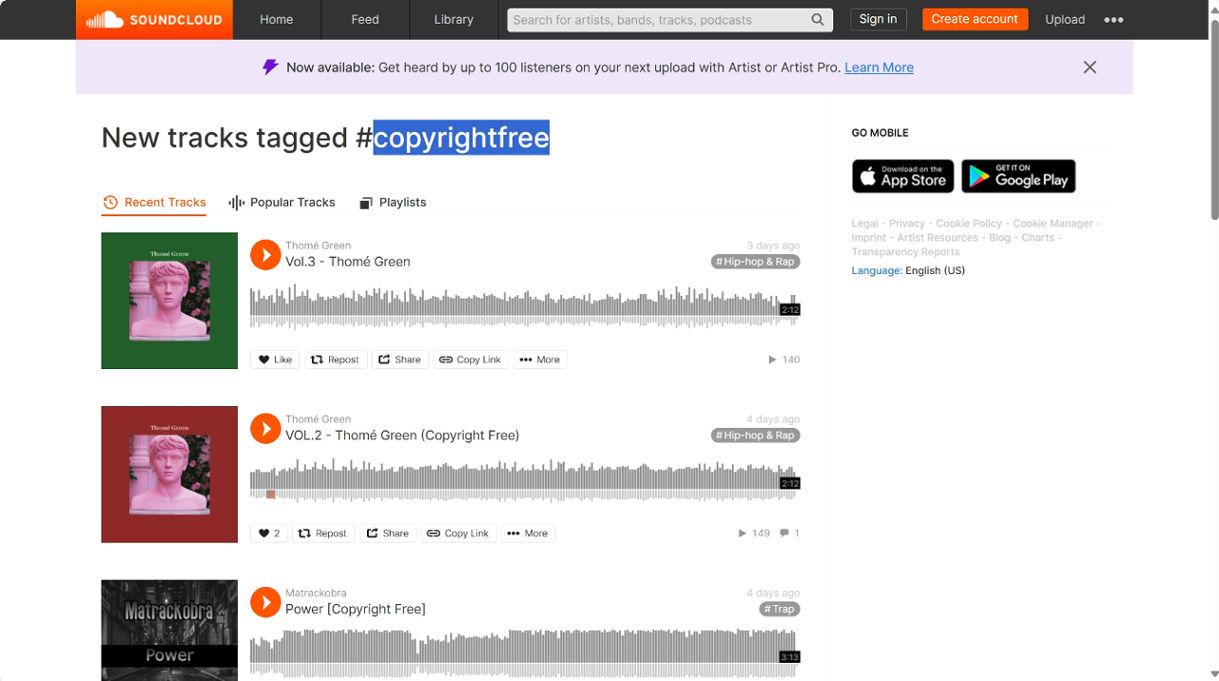Utilisez les tags Copyfree pour trouver de la musique téléchargeable