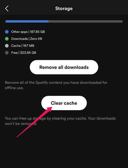 Vider le cache Spotify